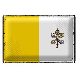 Blechschild Flagge Vatikanstadt 30x20cm Retro Vatican City