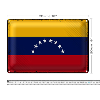 Blechschild Flagge Venezuela 30x20cm Retro Flag Venezuela