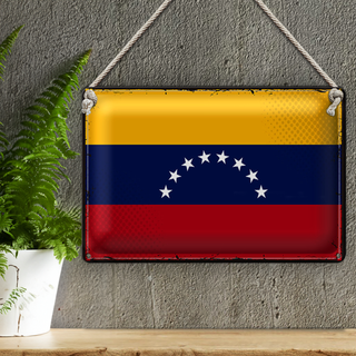 Blechschild Flagge Venezuela 30x20cm Retro Flag Venezuela