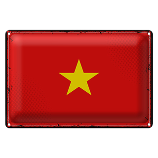 Blechschild Flagge Vietnam 30x20cm Retro Flag of Vietnam