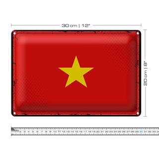 Blechschild Flagge Vietnam 30x20cm Retro Flag of Vietnam