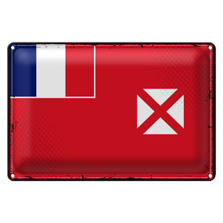 Blechschild Flagge Wallis und Futuna 30x20cm Retro Wallis