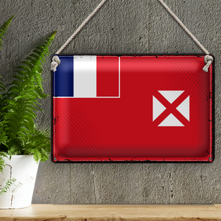 Blechschild Flagge Wallis und Futuna 30x20cm Retro Wallis