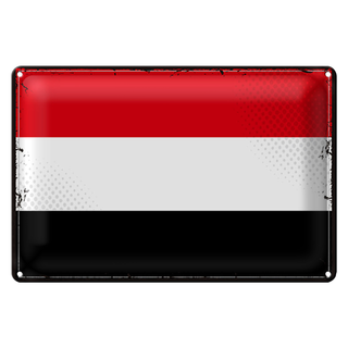 Blechschild Flagge Jemen 30x20cm Retro Flag of Yemen