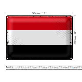 Blechschild Flagge Jemen 30x20cm Retro Flag of Yemen