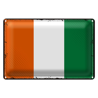 Blechschild Flagge Elfenbeinküste 30x20cm Retro Ivory Coast