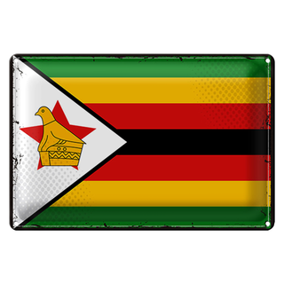 Blechschild Flagge Simbabwe 30x20cm Retro Flag of Zimbabwe