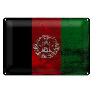 Blechschild Flagge Afghanistan 30x20cm Afghanistan Rost