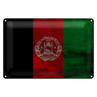 Blechschild Flagge Afghanistan 30x20cm Afghanistan Rost