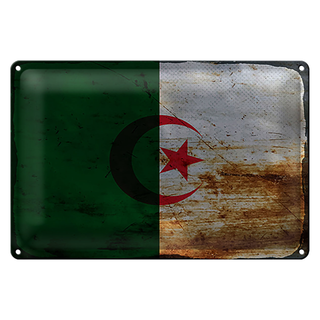 Blechschild Flagge Algerien 30x20cm Flag Algeria Rost