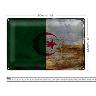 Blechschild Flagge Algerien 30x20cm Flag Algeria Rost