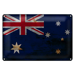 Blechschild Flagge Australien 30x20cm Flag Australia Rost