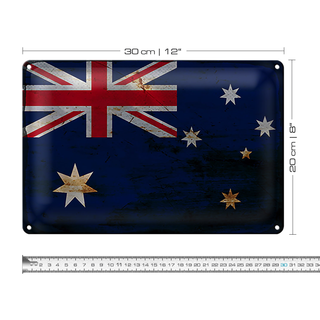 Blechschild Flagge Australien 30x20cm Flag Australia Rost