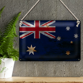 Blechschild Flagge Australien 30x20cm Flag Australia Rost