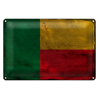 Blechschild Flagge Benin 30x20cm Flag of Benin Rost