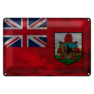 Blechschild Flagge Bermuda 30x20cm Flag of Bermuda Rost