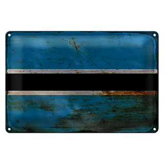 Blechschild Flagge Botswana 30x20cm Flag of Botswana Rost