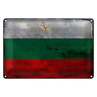 Blechschild Flagge Bulgarien 30x20cm Flag Bulgaria Rost