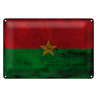 Blechschild Flagge Burkina Faso 30x20cm Burkina Faso Rost