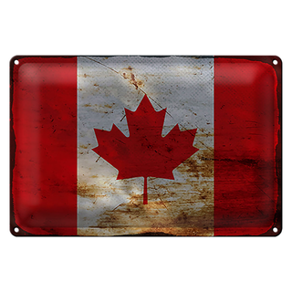 Blechschild Flagge Kanada 30x20cm Flag of Canada Rost