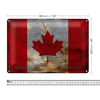 Blechschild Flagge Kanada 30x20cm Flag of Canada Rost