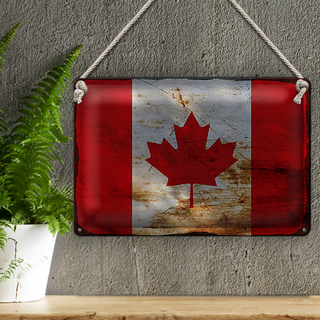 Blechschild Flagge Kanada 30x20cm Flag of Canada Rost