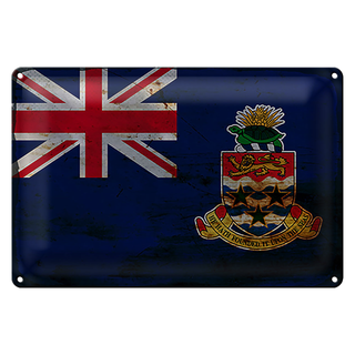 Blechschild Flagge Cayman Islands 30x20cm Flag Rost