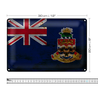 Blechschild Flagge Cayman Islands 30x20cm Flag Rost