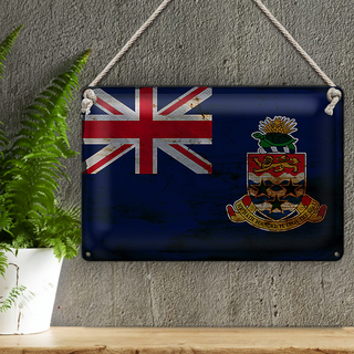 Blechschild Flagge Cayman Islands 30x20cm Flag Rost