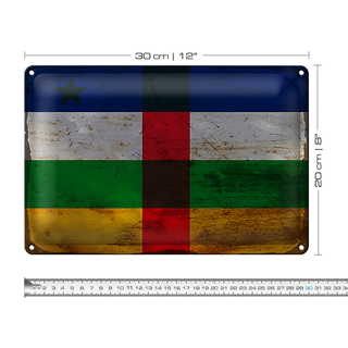 Blechschild Flagge Zentralafrikanische Republik 30x20cm RO