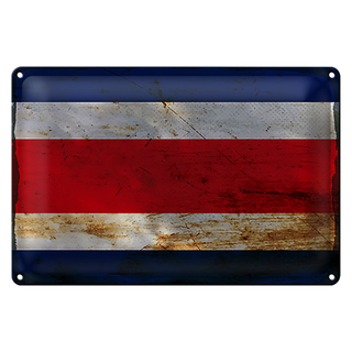 Blechschild Flagge Costa Rica 30x20cm Costa Rica Rost