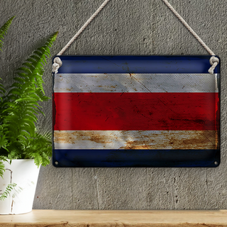Blechschild Flagge Costa Rica 30x20cm Costa Rica Rost