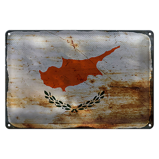 Blechschild Flagge Zypern 30x20cm Flag of Cyprus Rost