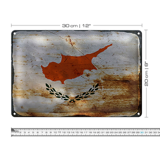 Blechschild Flagge Zypern 30x20cm Flag of Cyprus Rost
