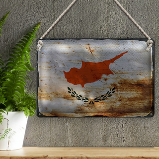 Blechschild Flagge Zypern 30x20cm Flag of Cyprus Rost