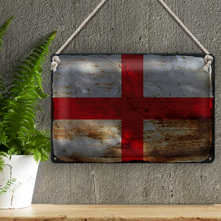Blechschild Flagge England 30x20cm Flag of England Rost