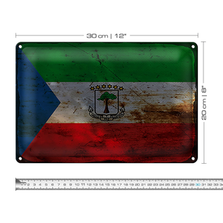 Blechschild Flagge Äquatorialguinea 30x20cm Flag Rost