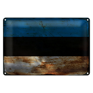Blechschild Flagge Estland 30x20cm Flag of Estonia Rost