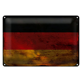 Blechschild Flagge Deutschland 30x20cm Flag Germany Rost