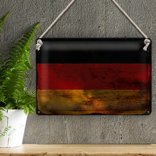 Blechschild Flagge Deutschland 30x20cm Flag Germany Rost