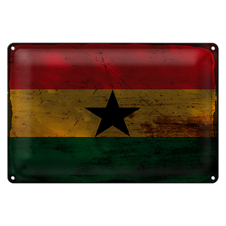 Blechschild Flagge Ghana 30x20cm Flag of Ghana Rost