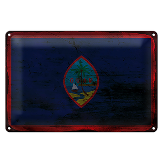 Blechschild Flagge Guam 30x20cm Flag of Guam Rost