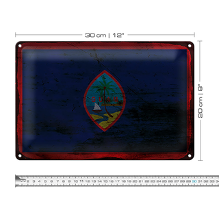 Blechschild Flagge Guam 30x20cm Flag of Guam Rost