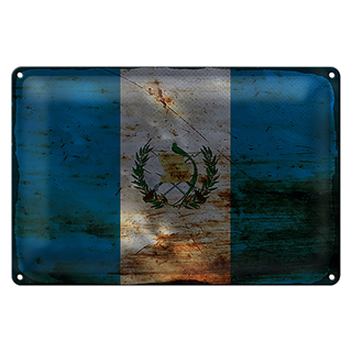 Blechschild Flagge Guatemala 30x20cm Flag Guatemala Rost