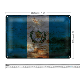 Blechschild Flagge Guatemala 30x20cm Flag Guatemala Rost