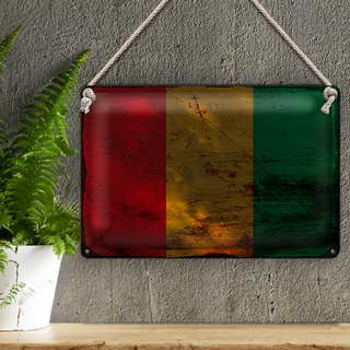 Blechschild Flagge Guinea 30x20cm Flag of Guinea Rost