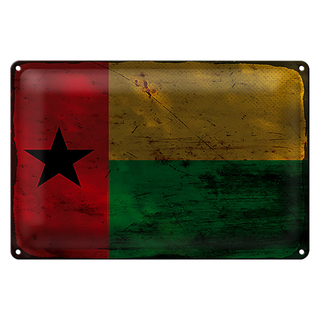 Blechschild Flagge Guinea-Bissau 30x20cm Guinea Rost