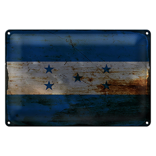 Blechschild Flagge Hondura 30x20cm Flag of Honduras Rost