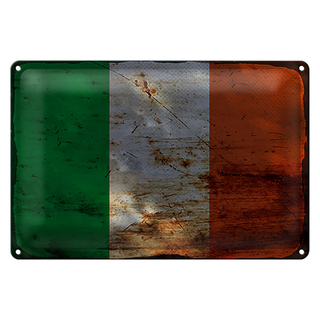 Blechschild Flagge Irland 30x20cm Flag of Ireland Rost