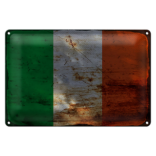 Blechschild Flagge Irland 30x20cm Flag of Ireland Rost